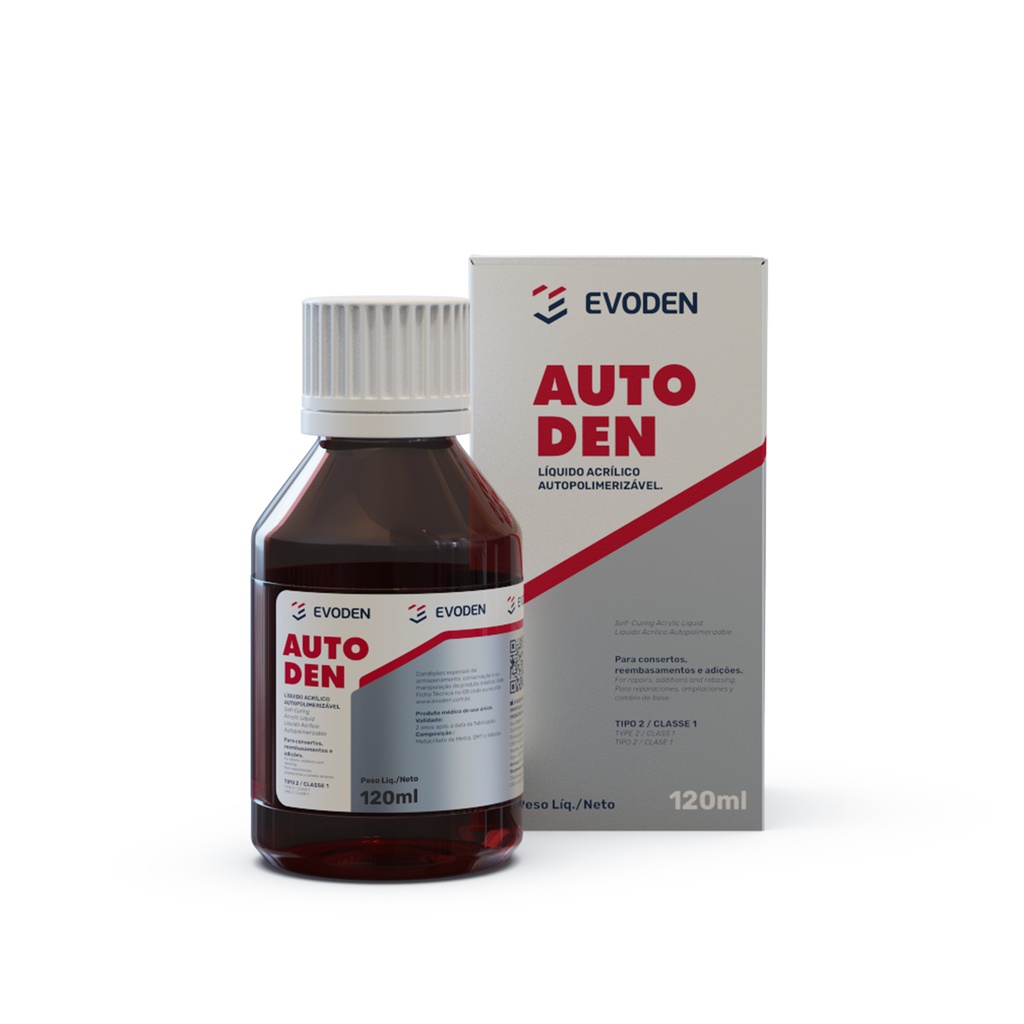 Líquido monómero para acrílico Autocurado Autoden 120 ml Evoden