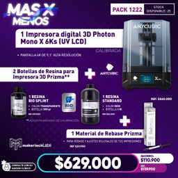[PACK1222] 1 Impresora digital 3D Photon Mono X 6Ks (UV LCD) Anycubic