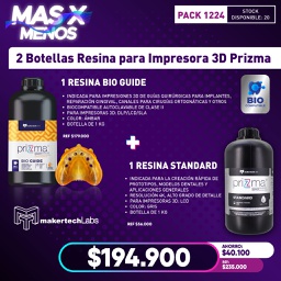 [PACK1224] 2 Botellas Resinas para Impresora 3D Prizma 3D Maquira Makertech
