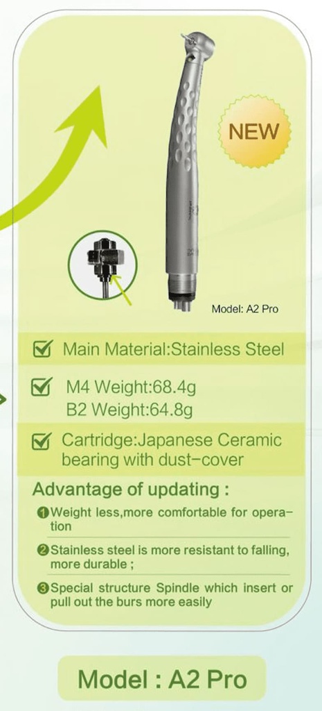 Kit de Turbina push TU-A1 Pro + TU-A2 Pro Appledental