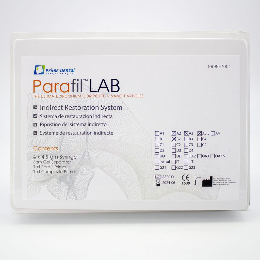 Kit Resina Parafil Lab 4 Prime dental