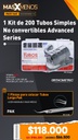 Kit 200 Tubos Simples No convertibles Advanced Series Orthometric + Regalo