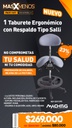 1 Taburete ergonómico con Respaldo tipo Salli Machtig