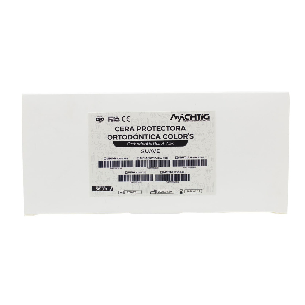 Cera protectora ortodóntica para el Alivio Color´s x 50 Machtig