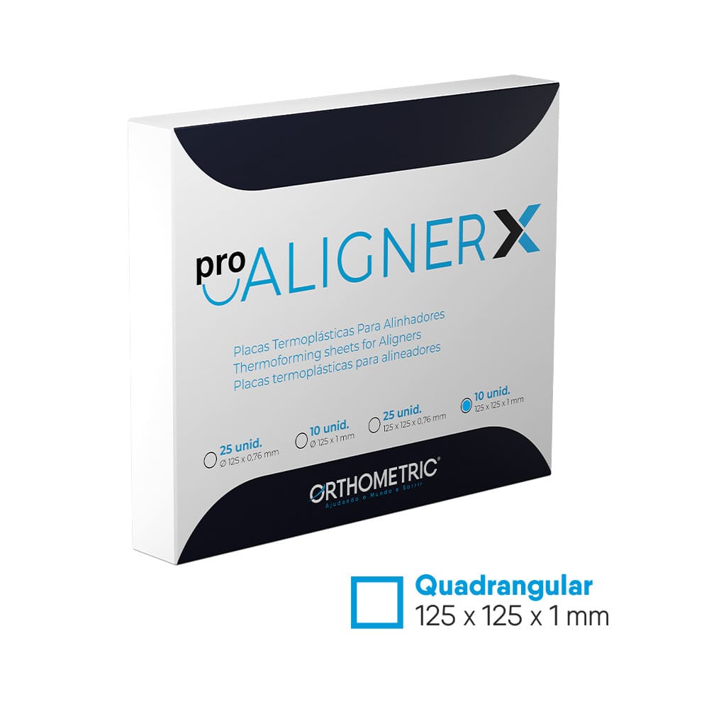 Placas láminas termoformables para Alineadores PETG Pro-AlignerX cuadrada 1 mm Orthometric