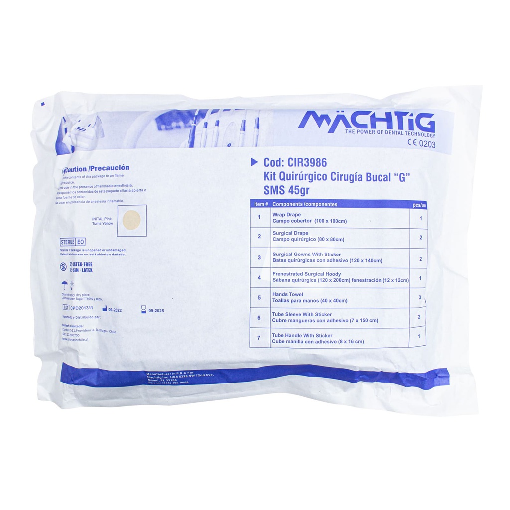 Kit Quirúrgico estéril Cirugia bucal &quot;G&quot; Machtig