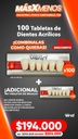 100 Tabletas de Dientes Acrílicos Vivid + 100 Tabletas Adicionales