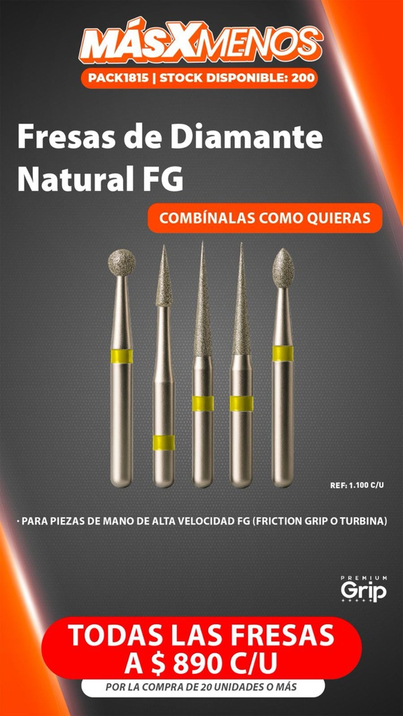 Oferta Fresas de Diamante Natural FG Premium grip