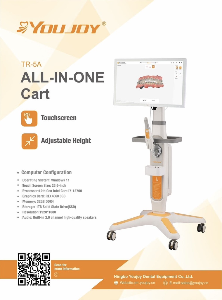 Scanner intraoral All in One + Computador touch + Carro rodante TR-5A Youjoy