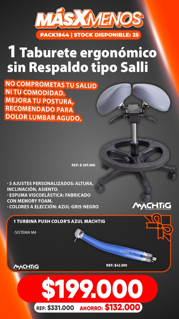 1 Taburete ergonómico sin Respaldo tipo Salli Machtig + Regalo
