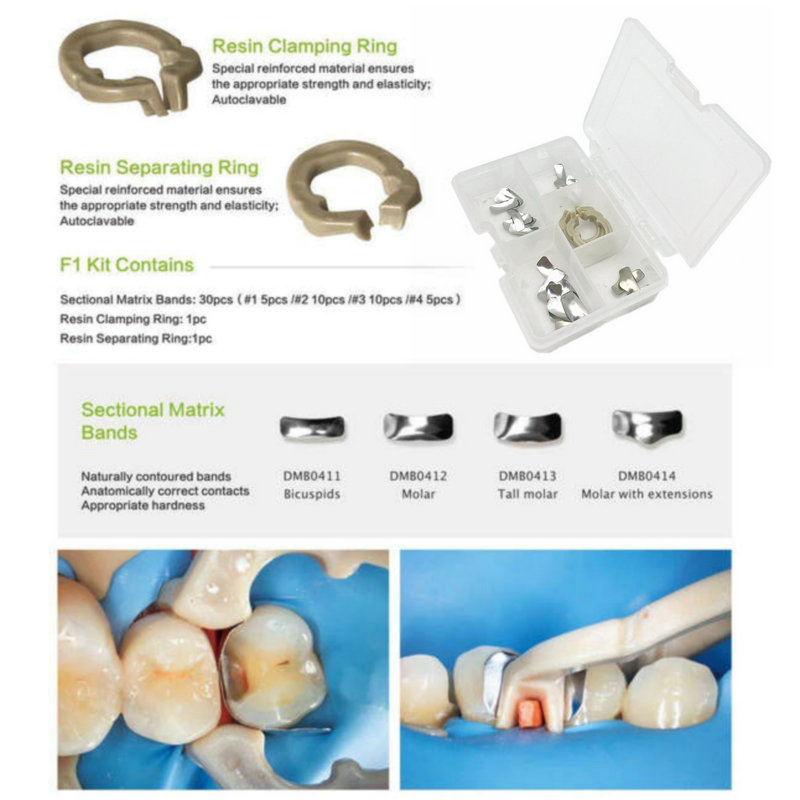 Set Banda Matriz preformada con Clamps Flexibles ZT Dental