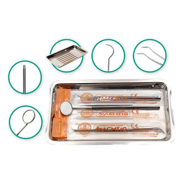 Kit Diagnóstico autoclavable para examen de acero &quot;5 en 1&quot; Machtig