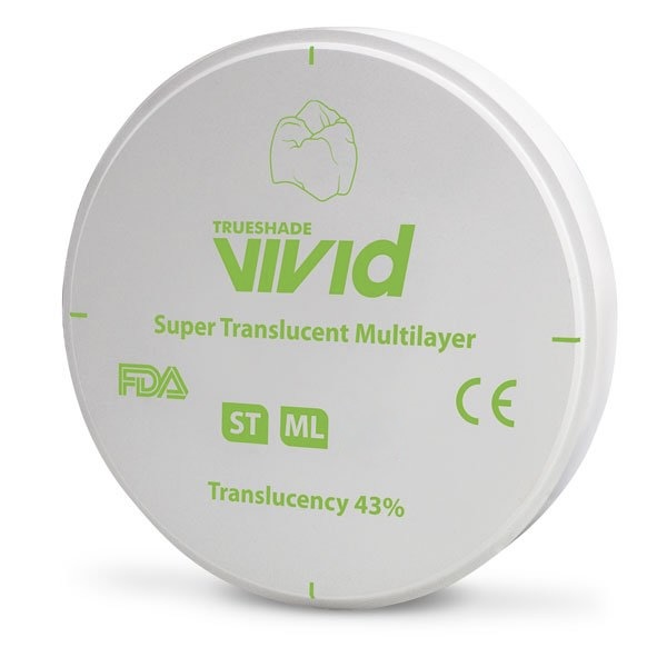 Disco de Zirconio Multi Super Translucidez ST 20 mm Vivid