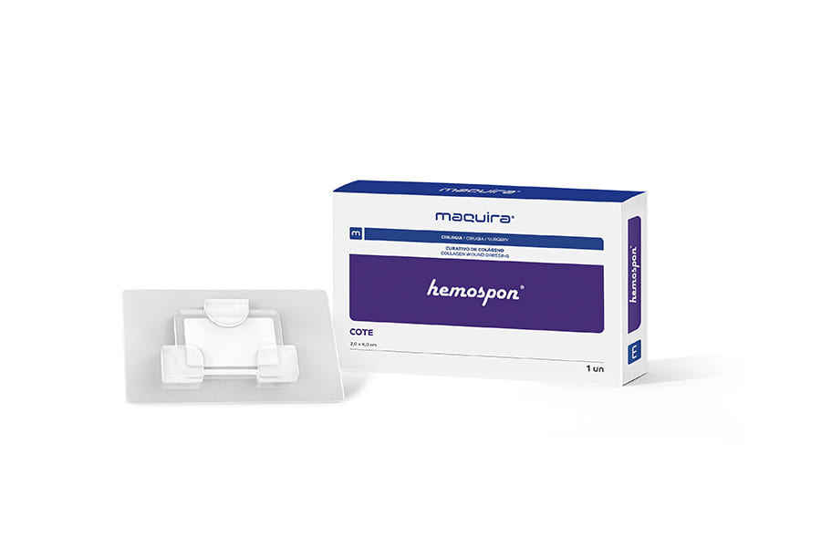 Esponja membrana Hemostática de colágeno Hemospon Cote Hemospon Maquira Group