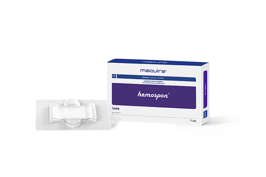 Esponja membrana Hemostática de colágeno Hemospon Tape Hemospon Maquira Group