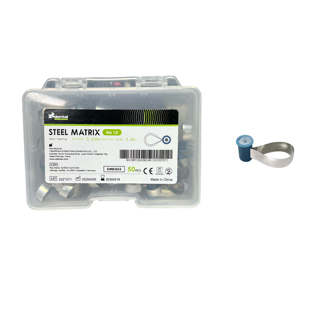 Set de 50 Bandas Matriz acero Adapt supercap M6 1.0 tipo Kerr 0,03 mm ZT Dental