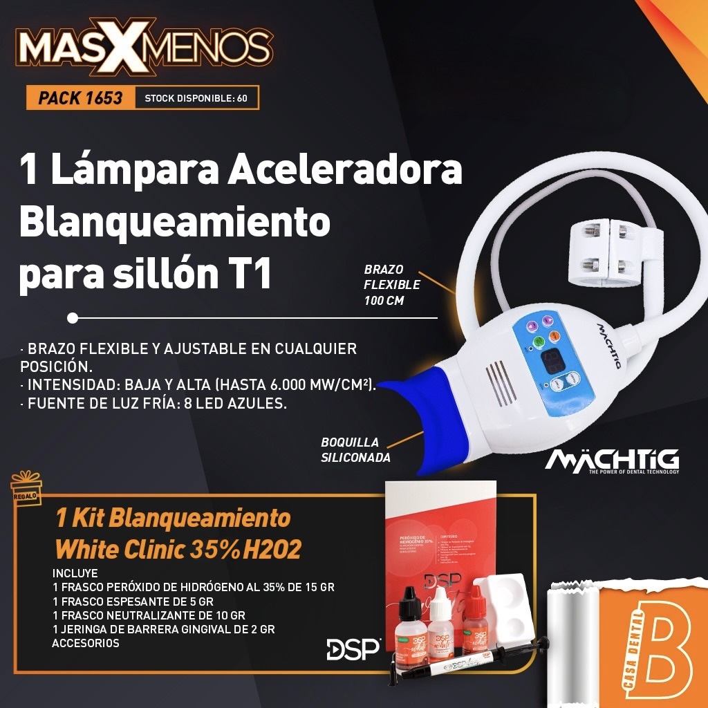 1 Lámpara Aceleradora Blanqueamiento para sillón dental T1 Machtig + Regalo