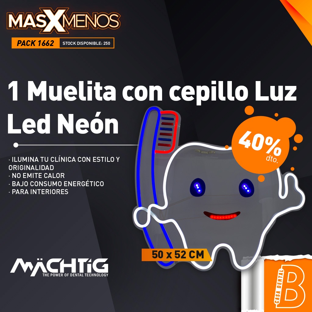 1 Muelita con cepillo Luz Led Neón Machtig