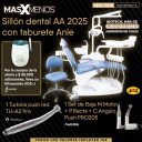 1 Sillón dental AA 2025 con taburete Anle + 1 Set de Baja push PRO205 Machtig + 1 Turbina push led TU-A2 Pro Appledental + 1 Ultrasonido UDS-J Woodpecker