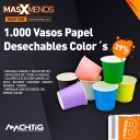 1.000 Vasos Papel Desechables Color´s Machtig