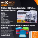 1 Kit de 100 Casos Brackets con 120 Tubos Advanced Series Orthometric + 100 Ceras protectoras ortodóntica para el Alivio Machtig