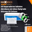 40 Separadores labiales Abreboca sin látex Optgrade Silicone III Shape Cotisen