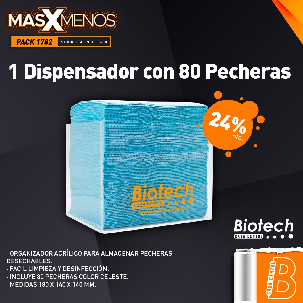 1 Dispensador con 80 Pecheras Biotech