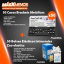 50 Casos Brackets Metálicos Machtig + 50 Bolsas Elásticos Intraorales Zoo elastics Machtig