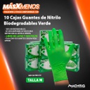 10 Cajas Guantes de Nitrilo Biodegradables Verde &quot;M&quot; Machtig