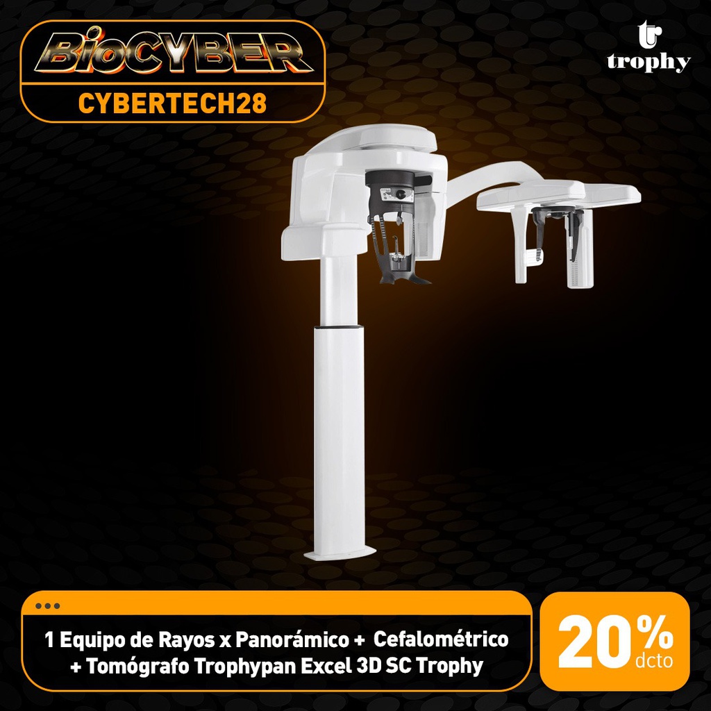 1 Equipo de Rayos x Panorámico + Cefalométrico + Tomógrafo Trophypan Excel 3D SC Trophy
