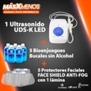 1 Ultrasonido UDS-K LED Woodpecker + 5 Bioenjuagues Bucales Sin Alcohol Xyntrus + 5 Protectores Faciales FACE SHIELD ANTI-FOG con 1 lámina Cotisen