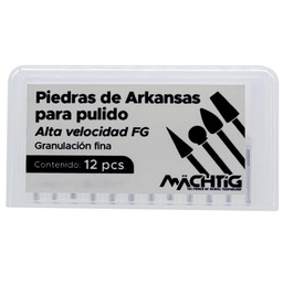 [ROT262512] Set de 12 Piedras Arkansas para pulido de Resina/Porcelana turbina FG Machtig