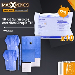 [PACK1573] 10 Kit Quirúrgicos estériles Cirugía &quot;A&quot; Machtig