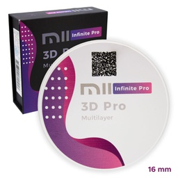 Disco de Zirconio Pro 3D Multi Ultra Translucidez TT 16 mm Mii Infinite Pro