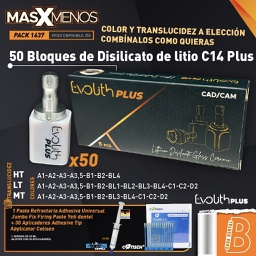 [PACK1637] 50 Bloques de Disilicato de litio C14 Evolith Plus + Regalo