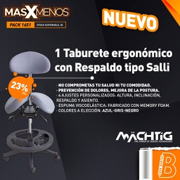 [PACK1651] 1 Taburete ergonómico con Respaldo tipo Salli Machtig