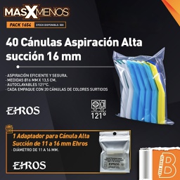 [PACK1654] 40 Cánulas para Aspiración de Alta succión 16 mm Ehros + Regalo