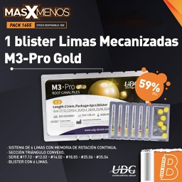 [PACK1655] 1 Blister Limas Mecanizadas M3-Pro Gold 21 mm UDG