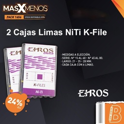 [PACK1656] 2 Cajas Limas Manuales NiTi K-File Ehros