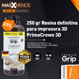 [PACK1658] 250 gr Resinas para impresora 3D PrimeCrown 3D Premium Grip