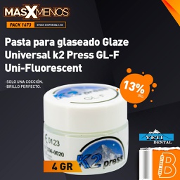 [PACK1673] 1 Pasta para glaseado Glaze Universal k2 Press GL-F Uni-Fluorescent Yeti dental