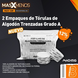 [PACK1688] 2 Empaques Tórulas de Algodón Trenzadas Grado A Machtig
