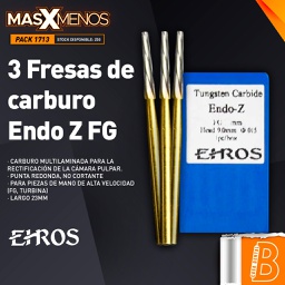[PACK1713] 3 Fresas de carburo Endo Z FG Ehros