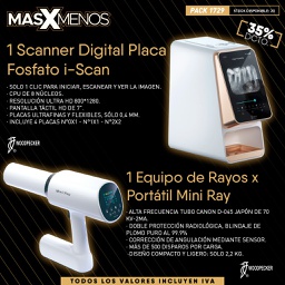 [PACK1729] 1 Scanner Digital Placa Fosfato i-Scan + 1 Equipo de Rayos x Portátil Mini Ray Woodpecker
