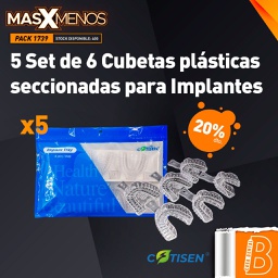 [PACK1739] 5 Set de 6 Cubetas plásticas seccionadas para Implantes Cotisen