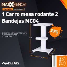 [PACK1753] 1 Carro mesa rodante 2 Bandejas MC04 Machtig