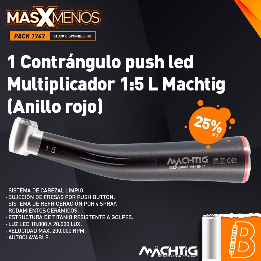 1 Contrángulo push led Multiplicador 1:5 L Machtig (Anillo rojo)