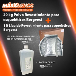[PACK1804] 20 kg Polvo Revestimiento para esqueléticos Bergvest + 1 lt Líquido Bergvest Berg dental