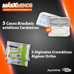[PACK1812] 5 Casos Brackets estéticos Cerámicos Machtig + 3 Alginatos cromáticos Alginor Ortho Lascod