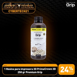 [CYBERTECH21] 1 Resina para impresora 3D PrimeCrown 3D 250 gr Premium Grip